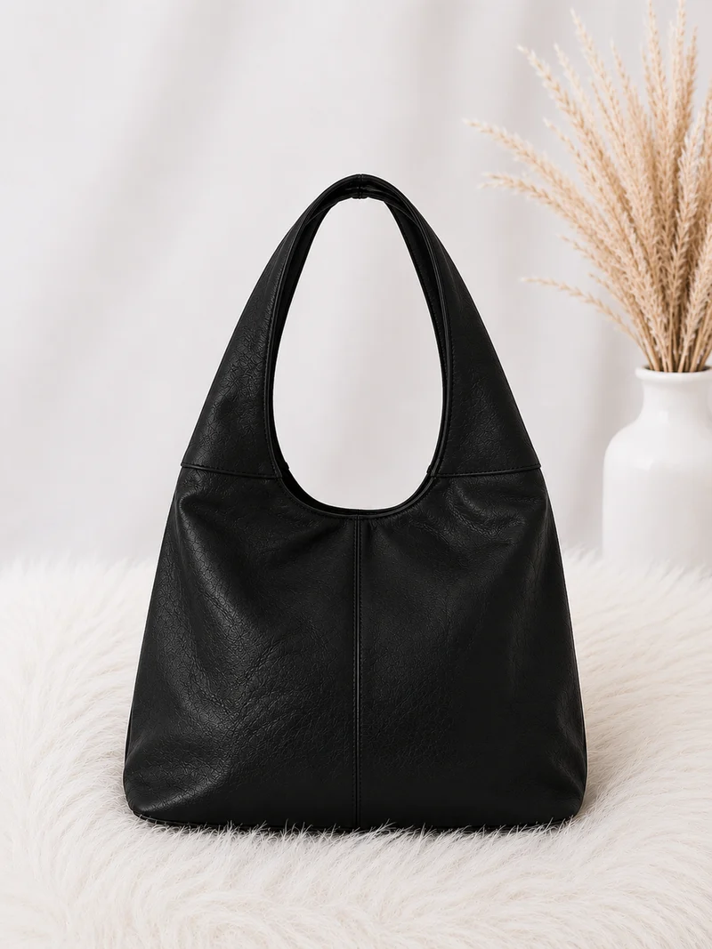 Tasche in Vintage Leder-Optik - schwarz