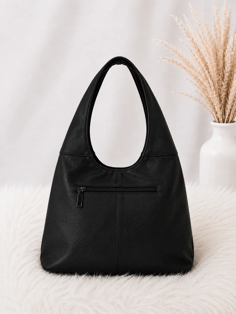 Tasche in Vintage Leder-Optik - schwarz