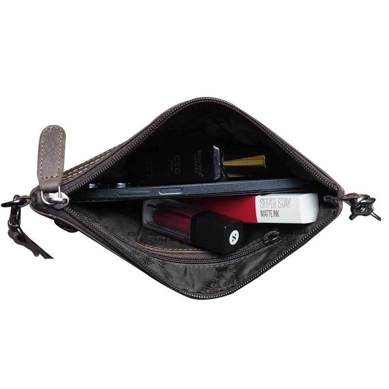 Liv Mini Crossbody Tasche Damen Leder Abendtasche Schwarz