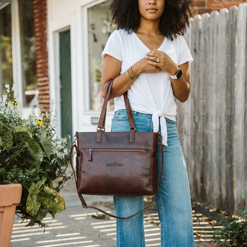 Kate Business Tasche Damen Leder Schultertasche Braun Groß