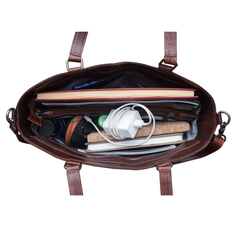 Kate Business Tasche Damen Leder Schultertasche Braun Groß