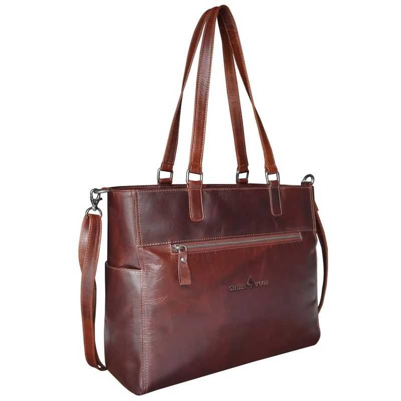 Kate Business Tasche Damen Leder Schultertasche Braun Groß