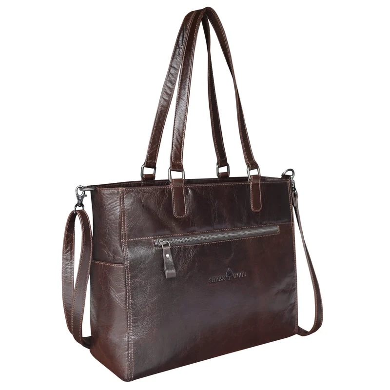 Kate Business Tasche Damen Leder Schultertasche Braun Groß