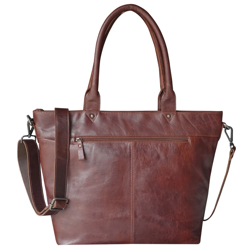 Sofi Handtasche Damen Leder Shopper Tasche mit Reißverschluss XL
