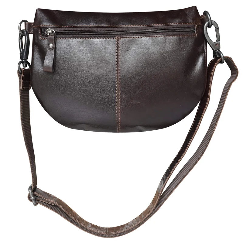 Zoe Gürteltasche Herren Klein Leder Bauchtasche Damen Schwarz
