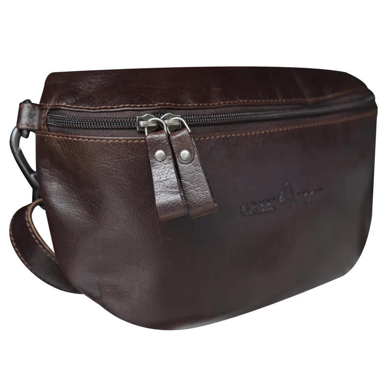 Zoe Gürteltasche Herren Klein Leder Bauchtasche Damen Schwarz