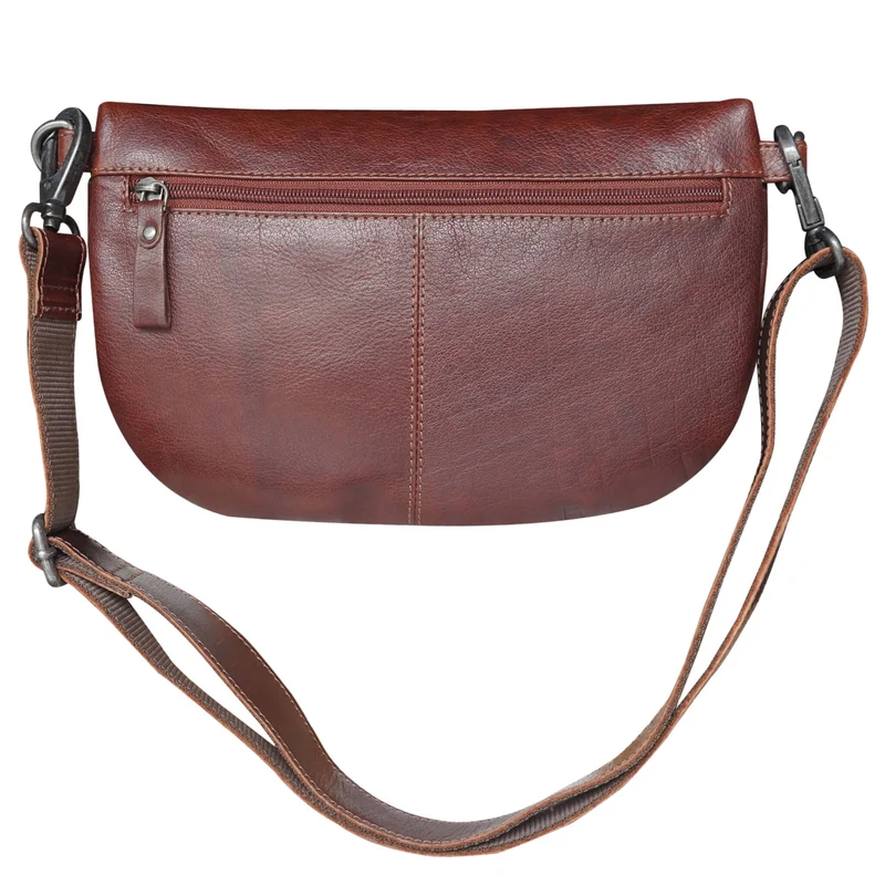 Zoe Gürteltasche Herren Klein Leder Bauchtasche Damen Schwarz