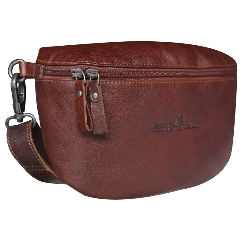 Zoe Gürteltasche Herren Klein Leder Bauchtasche Damen Schwarz