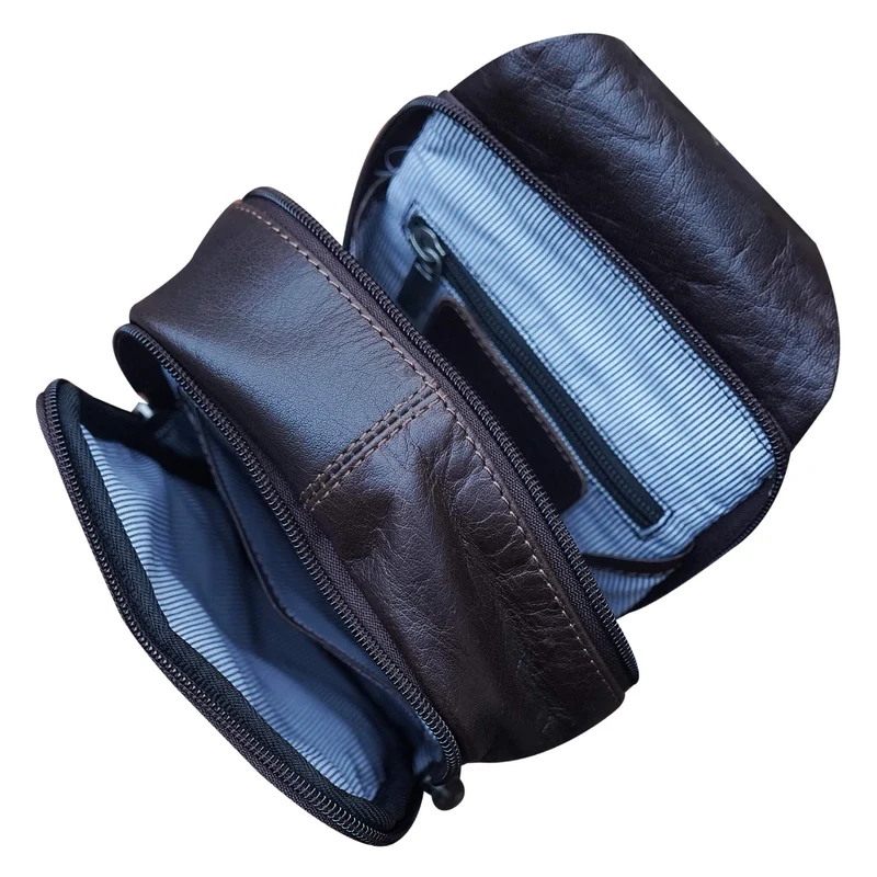 Ted Crossbody Sling Bag Herren Leder Crossbody Tasche Braun Damen