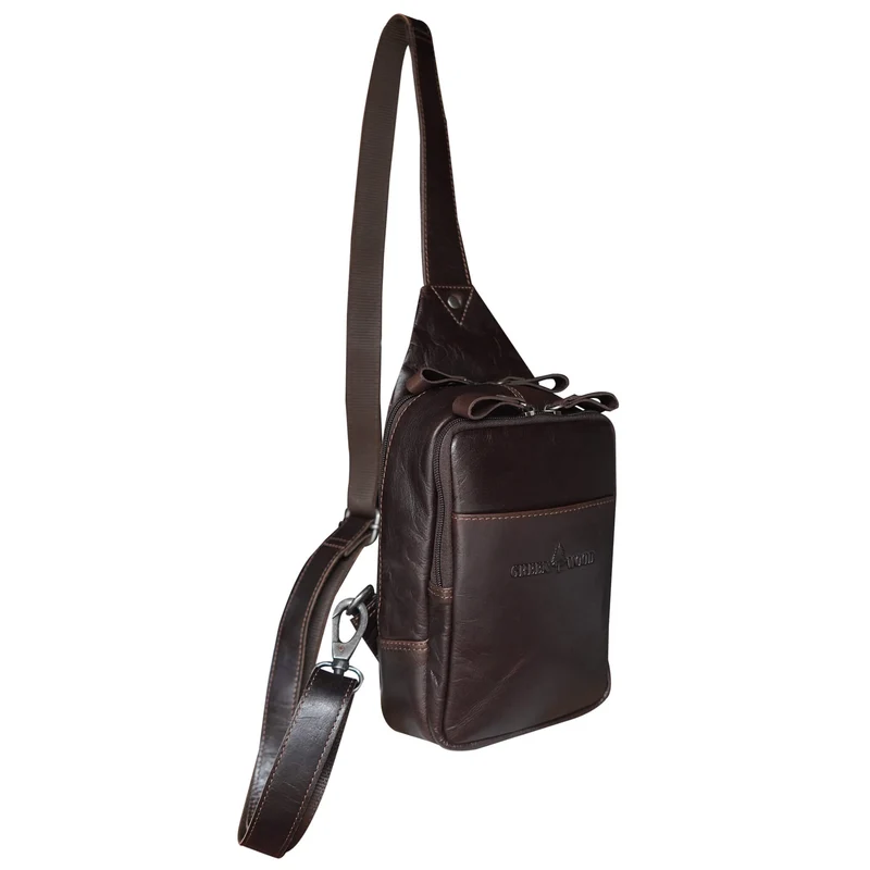 Ted Crossbody Sling Bag Herren Leder Crossbody Tasche Braun Damen