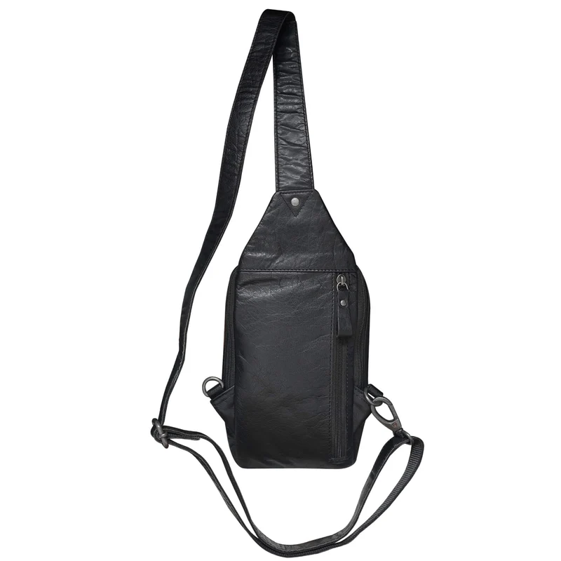 Ted Crossbody Sling Bag Herren Leder Crossbody Tasche Braun Damen