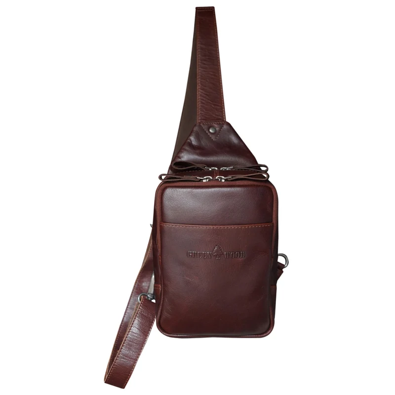 Ted Crossbody Sling Bag Herren Leder Crossbody Tasche Braun Damen