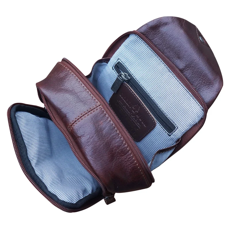 Ted Crossbody Sling Bag Herren Leder Crossbody Tasche Braun Damen