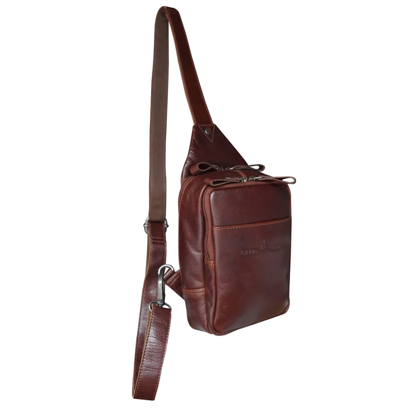 Ted Crossbody Sling Bag Herren Leder Crossbody Tasche Braun Damen