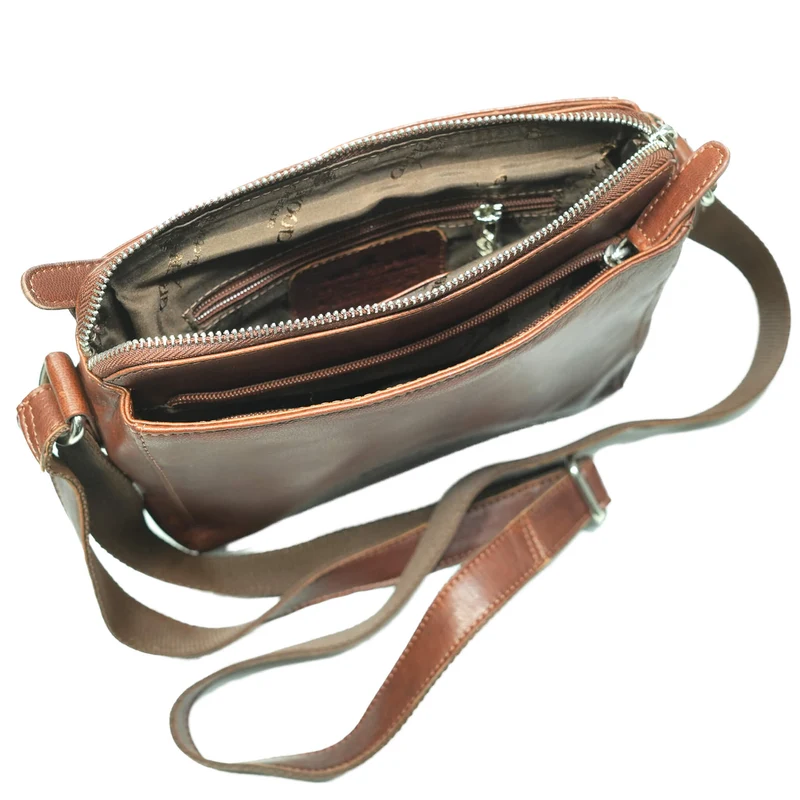 Inga Umhängetasche Damen Cognac Crossbody Tasche Leder