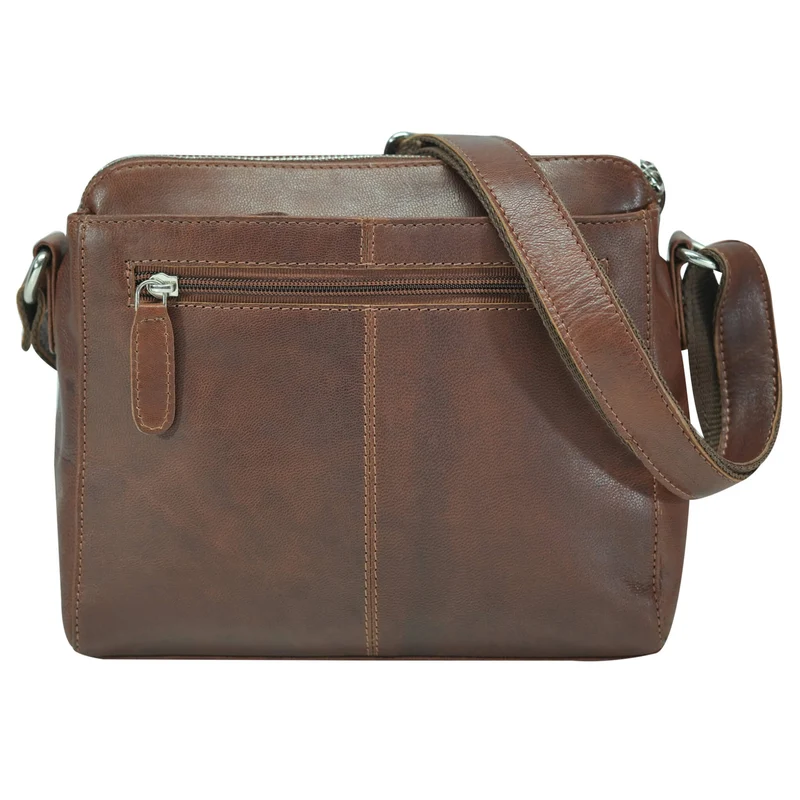 Inga Umhängetasche Damen Cognac Crossbody Tasche Leder