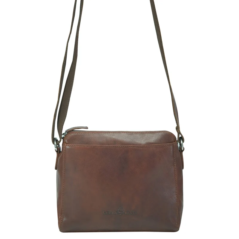 Inga Umhängetasche Damen Cognac Crossbody Tasche Leder