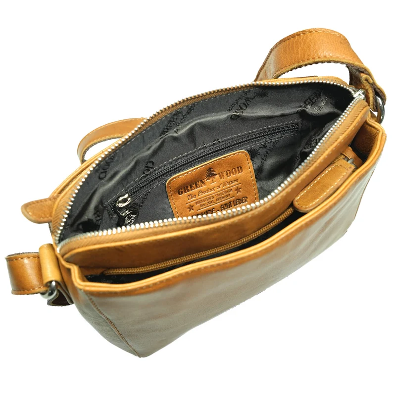 Inga Umhängetasche Damen Cognac Crossbody Tasche Leder
