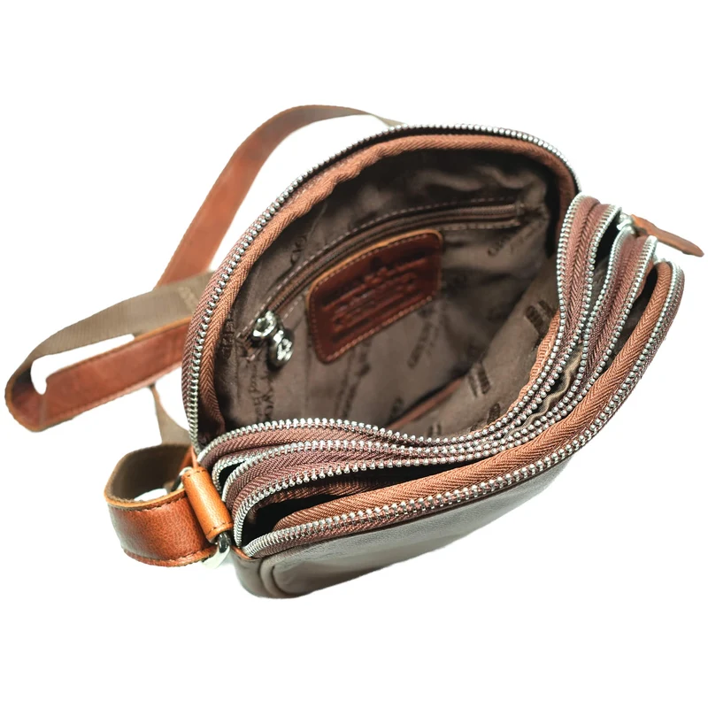 Vigi Umhängetasche Schwarz Damen Leder Crossbody Tasche Klein