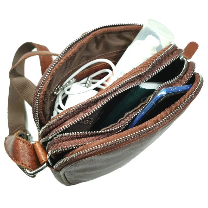 Vigi Umhängetasche Schwarz Damen Leder Crossbody Tasche Klein