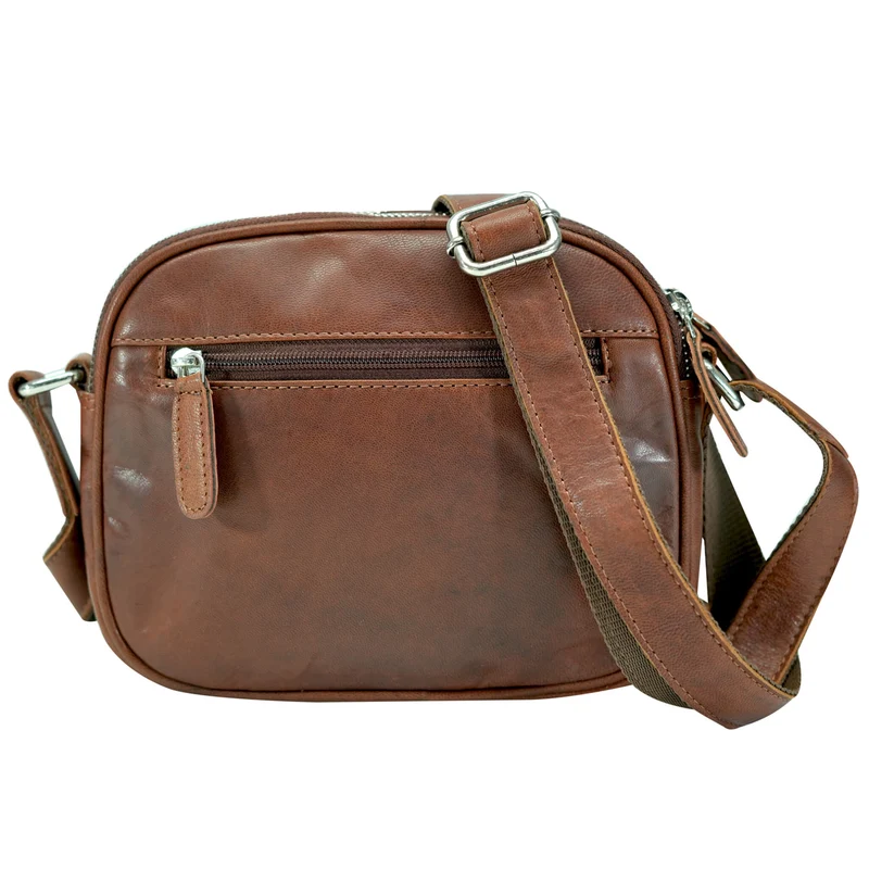Vigi Umhängetasche Schwarz Damen Leder Crossbody Tasche Klein