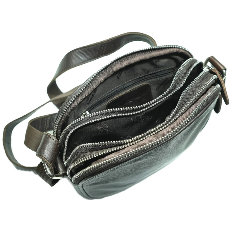 Vigi Umhängetasche Schwarz Damen Leder Crossbody Tasche Klein