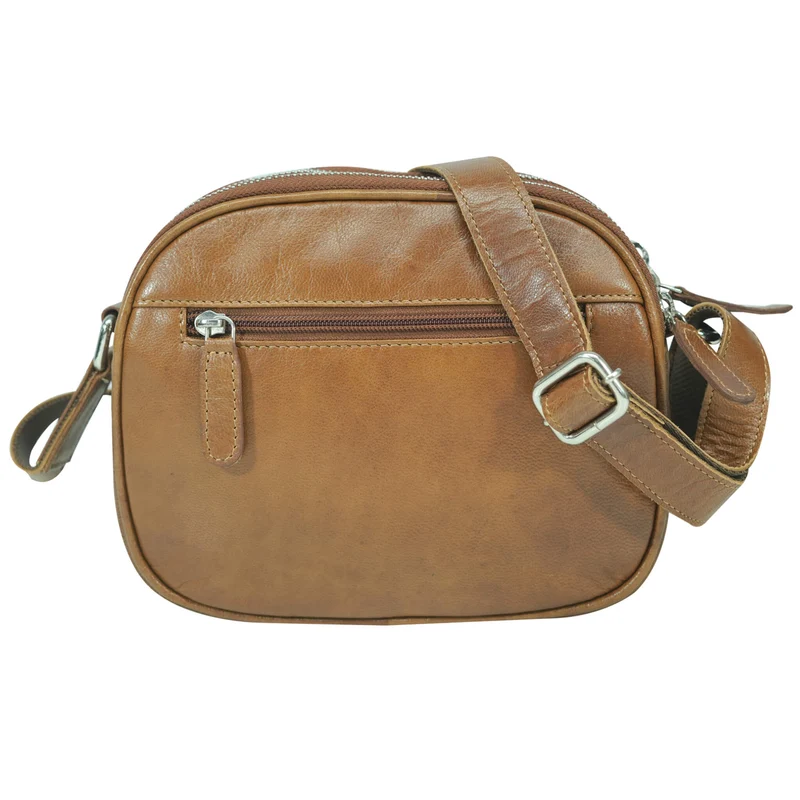 Vigi Umhängetasche Schwarz Damen Leder Crossbody Tasche Klein