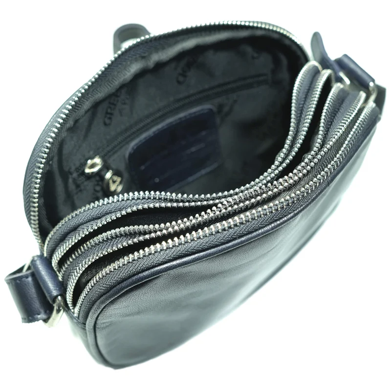 Vigi Umhängetasche Schwarz Damen Leder Crossbody Tasche Klein
