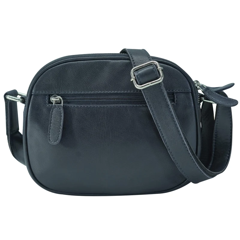 Vigi Umhängetasche Schwarz Damen Leder Crossbody Tasche Klein
