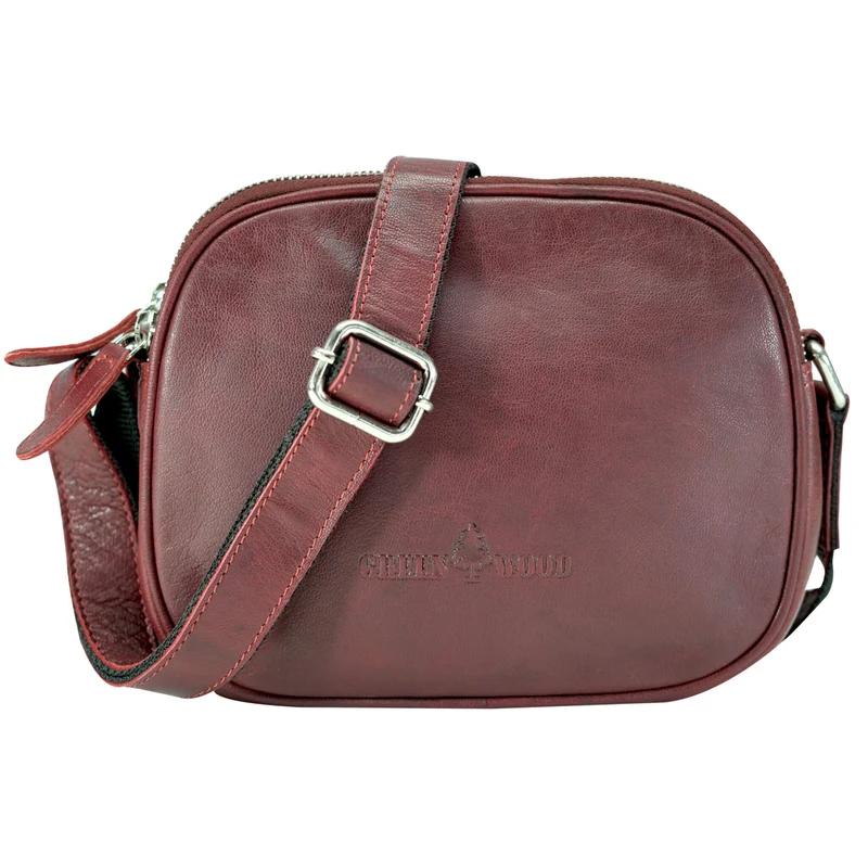 Vigi Umhängetasche Schwarz Damen Leder Crossbody Tasche Klein