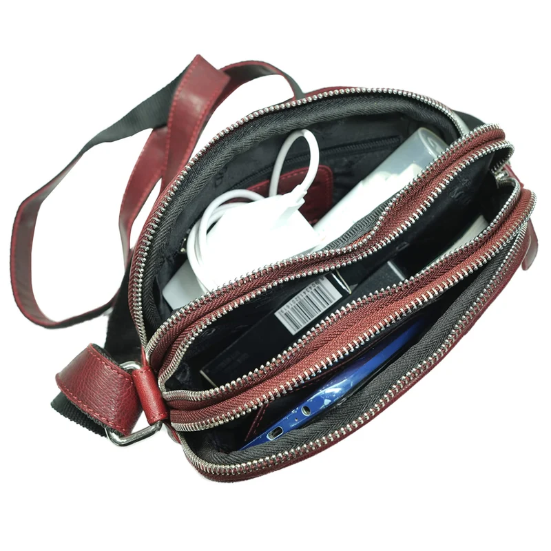 Vigi Umhängetasche Schwarz Damen Leder Crossbody Tasche Klein