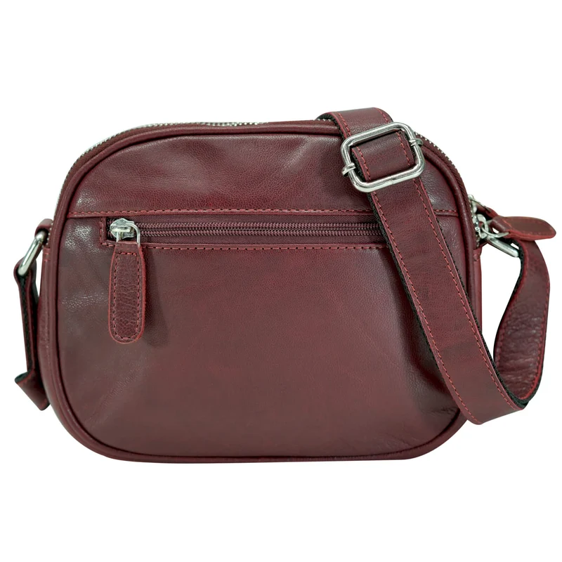 Vigi Umhängetasche Schwarz Damen Leder Crossbody Tasche Klein