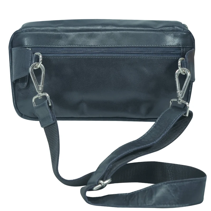Ivar Herren Bauchtasche Leder Gürteltasche Blau Damen