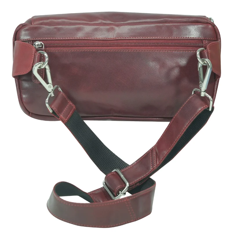 Ivar Herren Bauchtasche Leder Gürteltasche Blau Damen