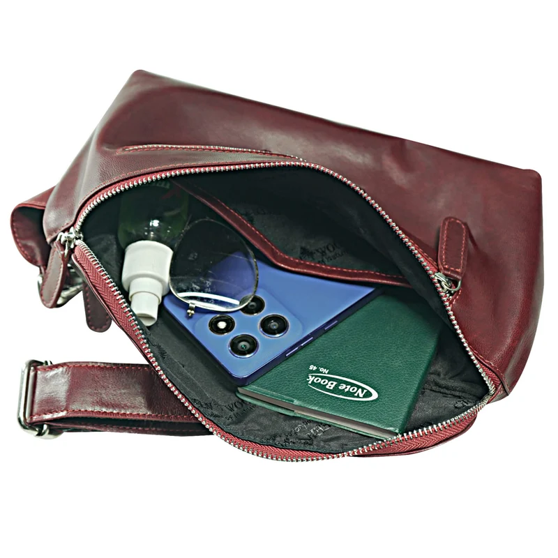 Ivar Herren Bauchtasche Leder Gürteltasche Blau Damen