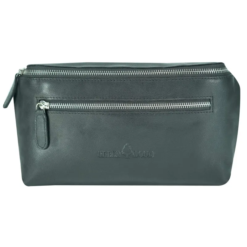 Ivar Herren Bauchtasche Leder Gürteltasche Blau Damen