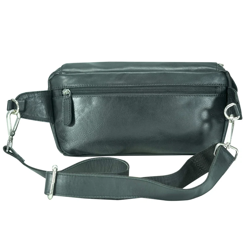 Ivar Herren Bauchtasche Leder Gürteltasche Blau Damen
