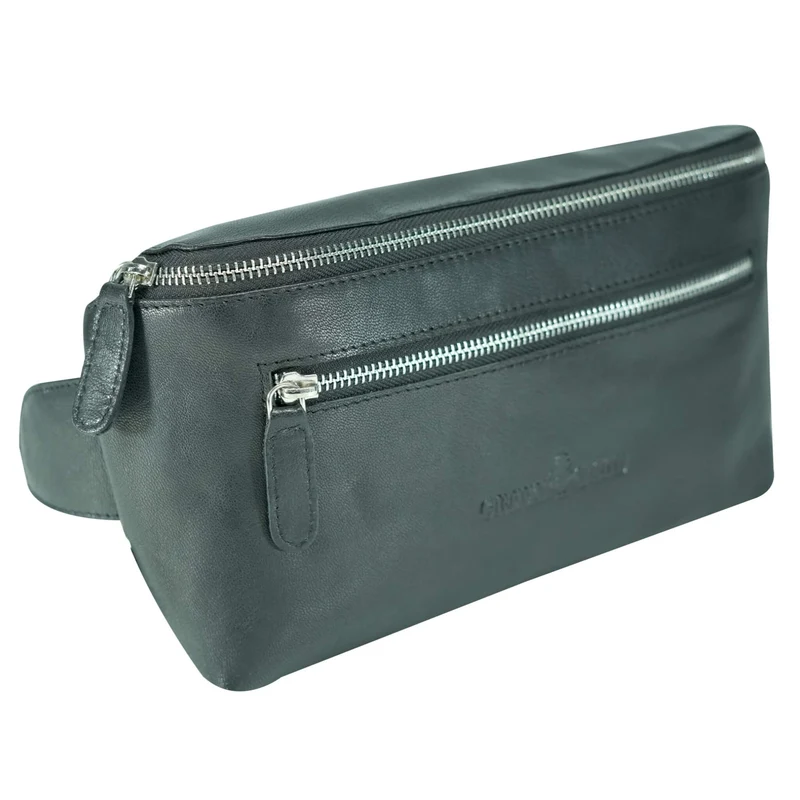 Ivar Herren Bauchtasche Leder Gürteltasche Blau Damen