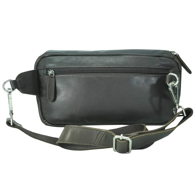 Ivar Herren Bauchtasche Leder Gürteltasche Blau Damen