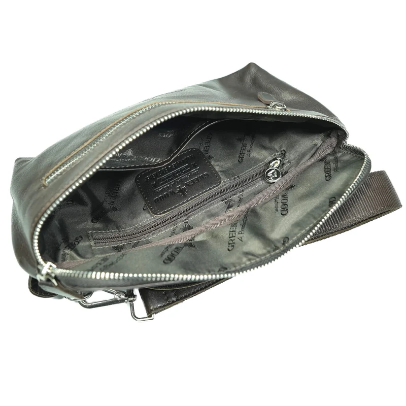 Ivar Herren Bauchtasche Leder Gürteltasche Blau Damen