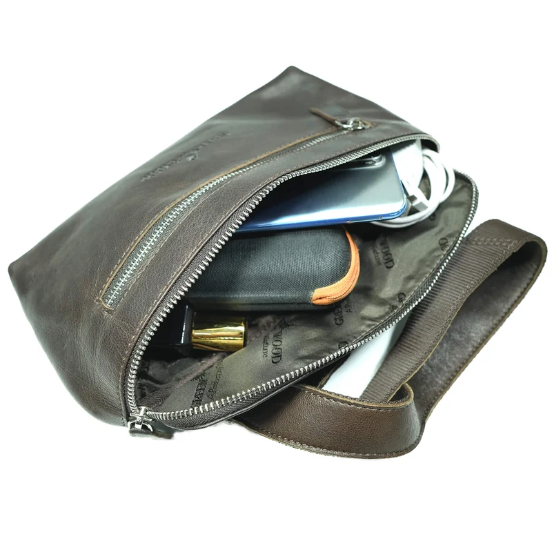 Ivar Herren Bauchtasche Leder Gürteltasche Blau Damen