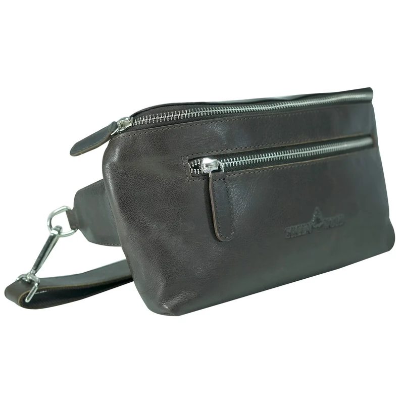 Ivar Herren Bauchtasche Leder Gürteltasche Blau Damen