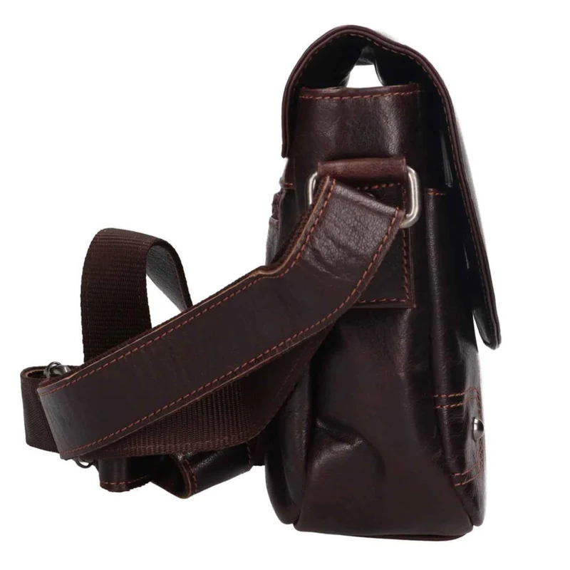 Brice Crossbody Bag Damen Leder Schultertasche Braun Mittelgroß
