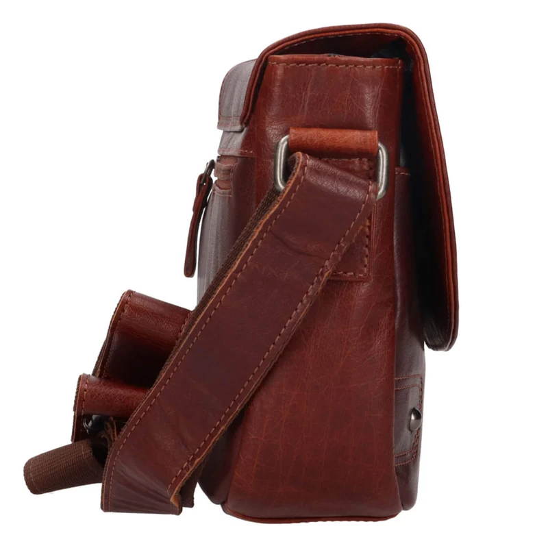 Brice Crossbody Bag Damen Leder Schultertasche Braun Mittelgroß