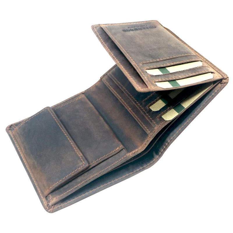 Ned Herren Brieftasche Leder Hochformat RFID Geldbörse