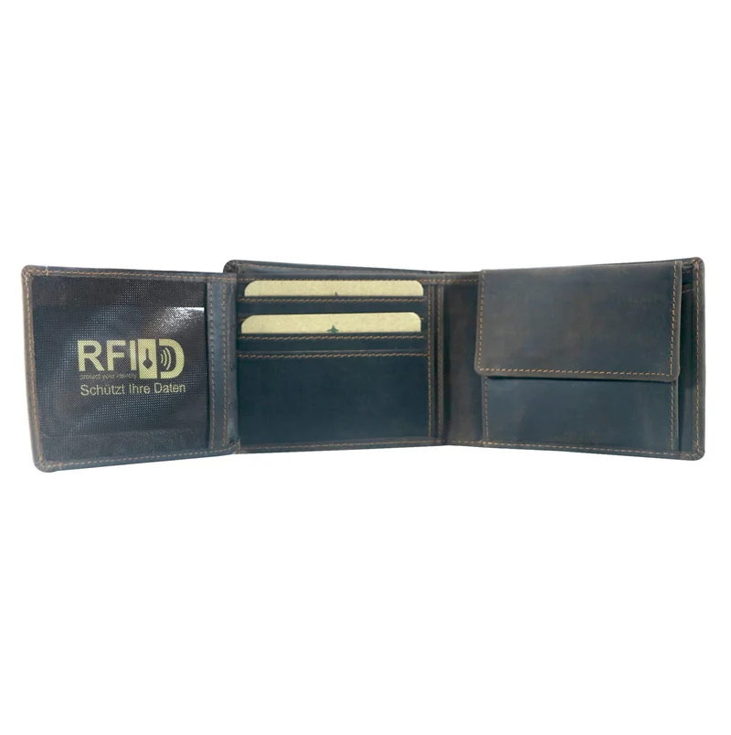 Ned Herren Brieftasche Leder Querformat RFID Geldbörse