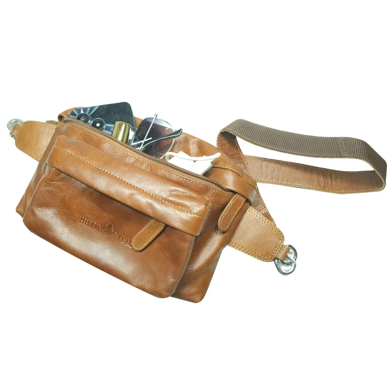 Sigi Leder Gürteltasche Damen Bauchtasche Umhängen Herren