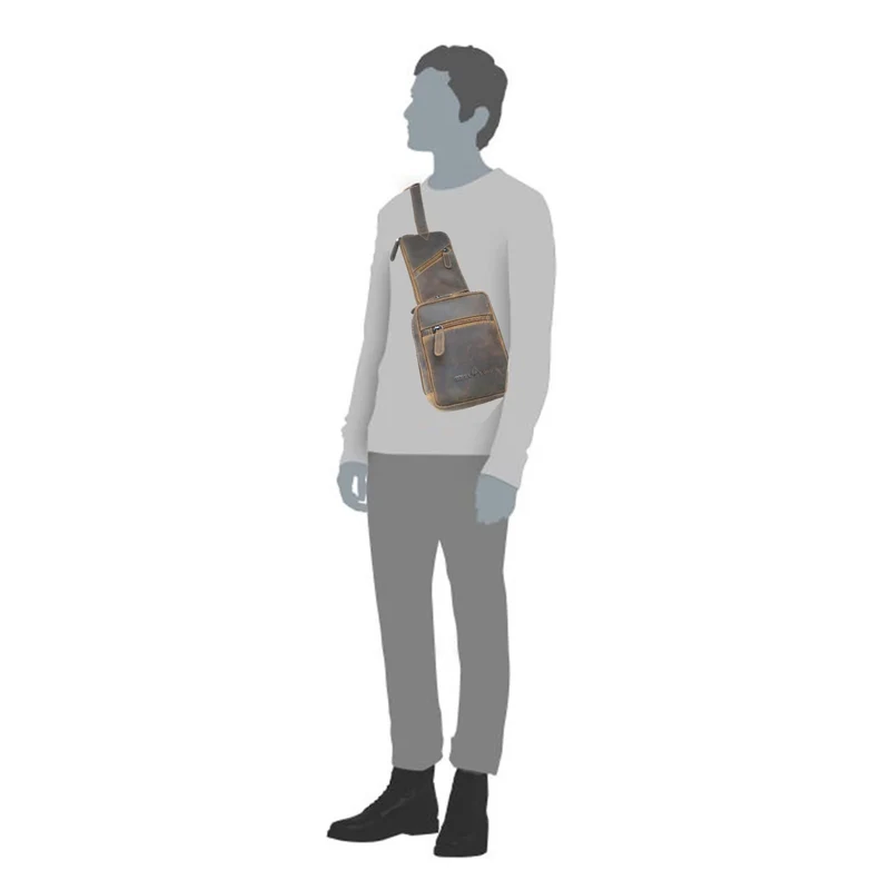 Jim Brusttasche Männer mit Handyfach Leder Sling Bag Damen