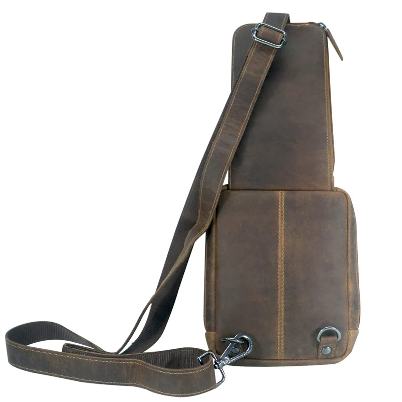 Jim Brusttasche Männer mit Handyfach Leder Sling Bag Damen