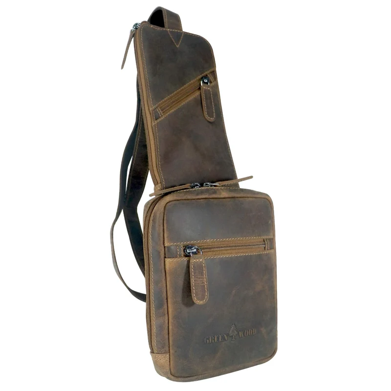 Jim Brusttasche Männer mit Handyfach Leder Sling Bag Damen